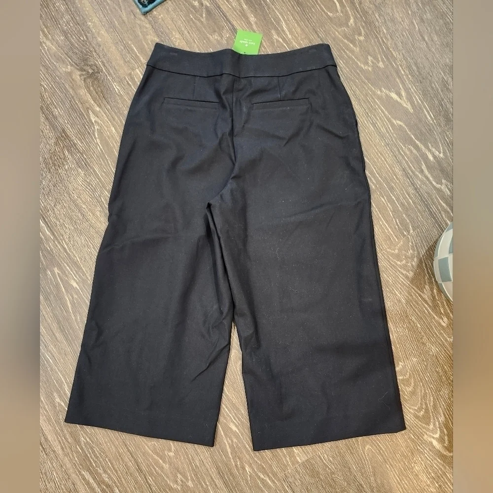 Kate Spade‎ Rambling Roses Black Stretch Twill Culotte size 12 New with Tags